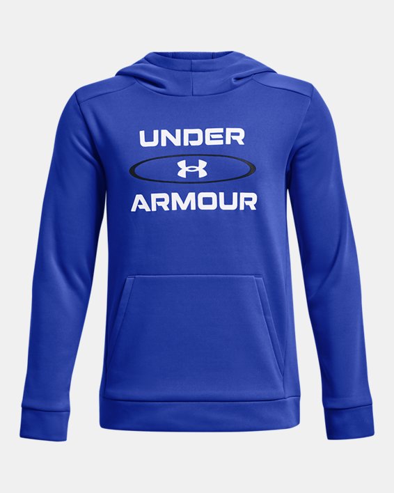 Boys' Armour Fleece® Graphic Hoodie, Blue, pdpMainDesktop image number 0